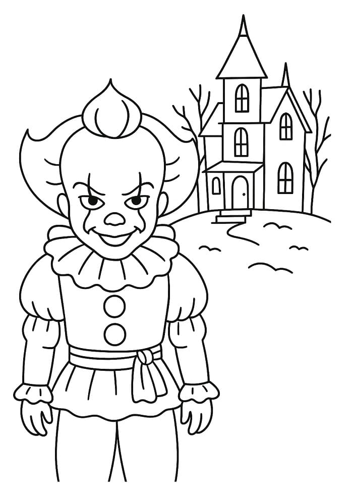 Fise de colorat cu Pennywise de colorat p15