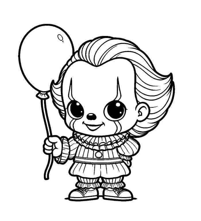 Fise de colorat cu Pennywise de colorat p16