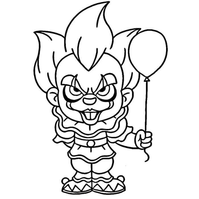 Fise de colorat cu Pennywise de colorat p17