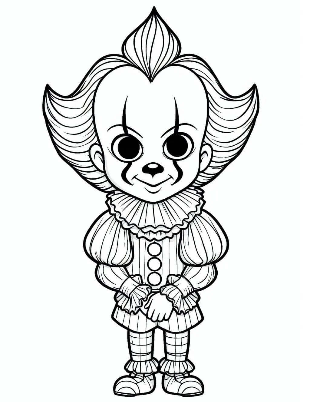 Fise de colorat cu Pennywise de colorat p18
