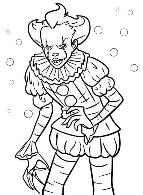 Fise de colorat cu Pennywise de colorat p19