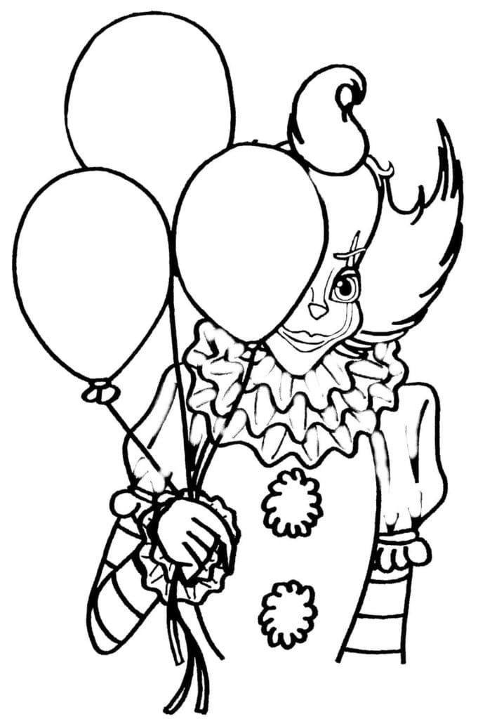 Fise de colorat cu Pennywise de colorat p24