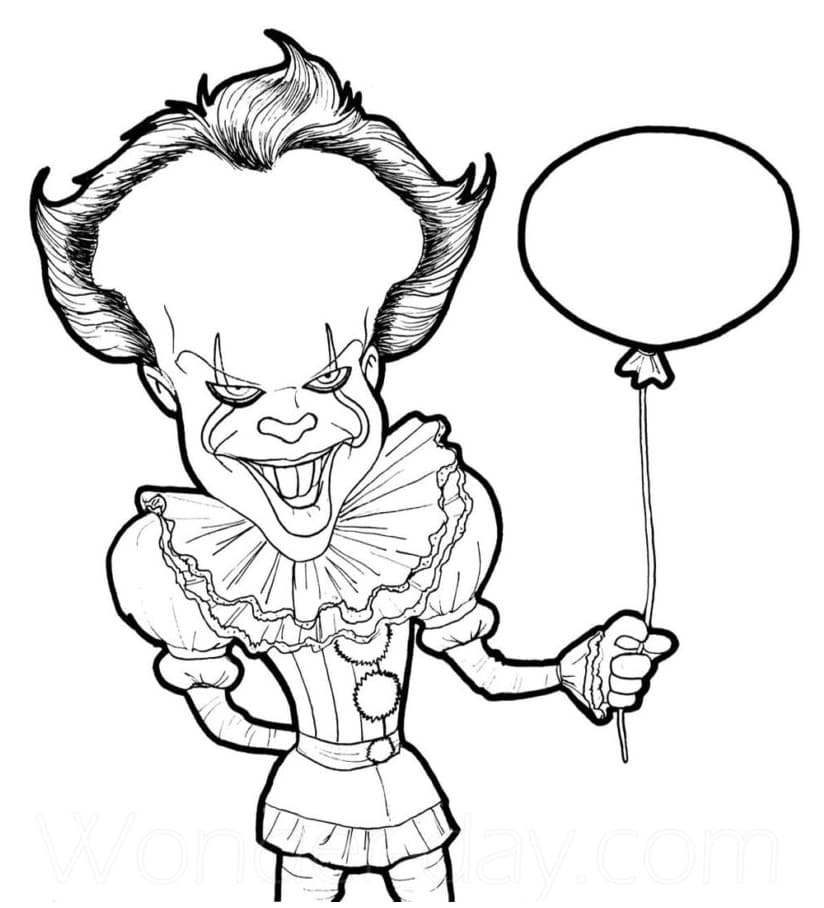 Fise de colorat cu Pennywise de colorat p27