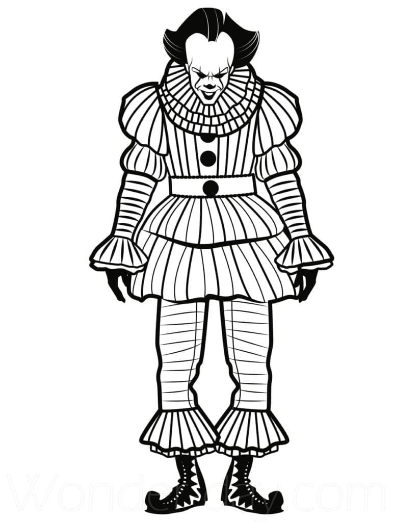 Fise de colorat cu Pennywise de colorat p28