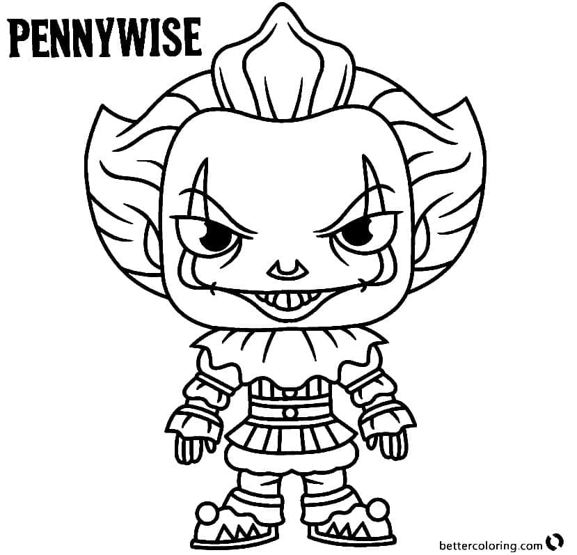 Fise de colorat cu Pennywise de colorat p42