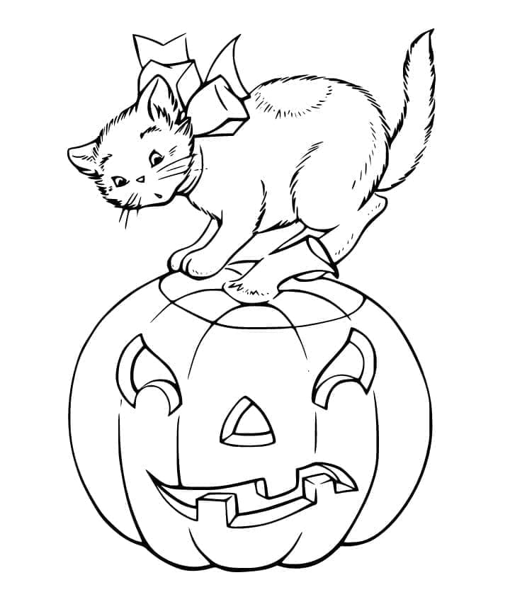 Fise de colorat cu Pisici de Halloween de colorat p17