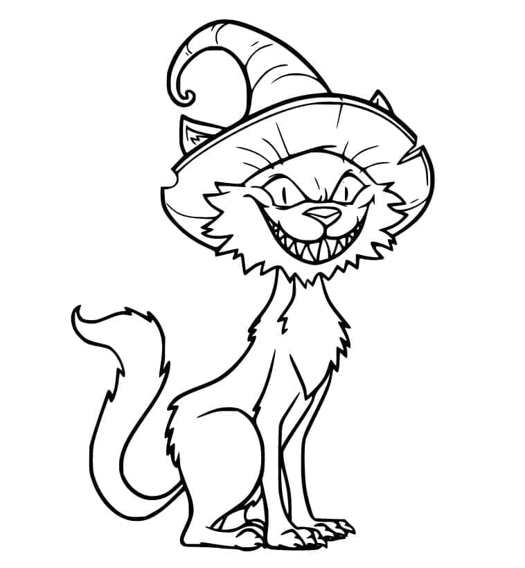 Fise de colorat cu Pisici de Halloween de colorat p22