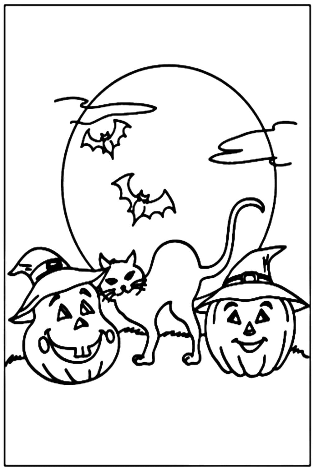 Fise de colorat cu Pisici de Halloween de colorat p23