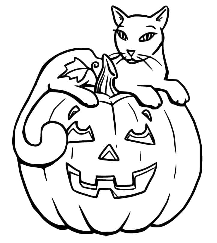Fise de colorat cu Pisici de Halloween de colorat p26