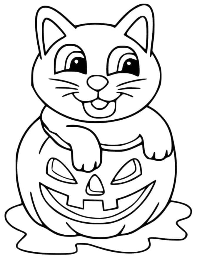Fise de colorat cu Pisici de Halloween de colorat p32