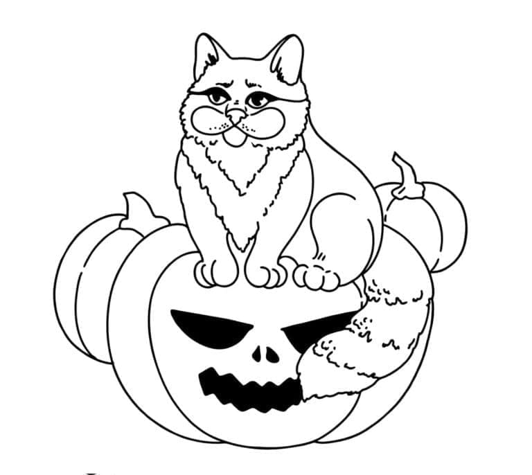 Fise de colorat cu Pisici de Halloween de colorat p33