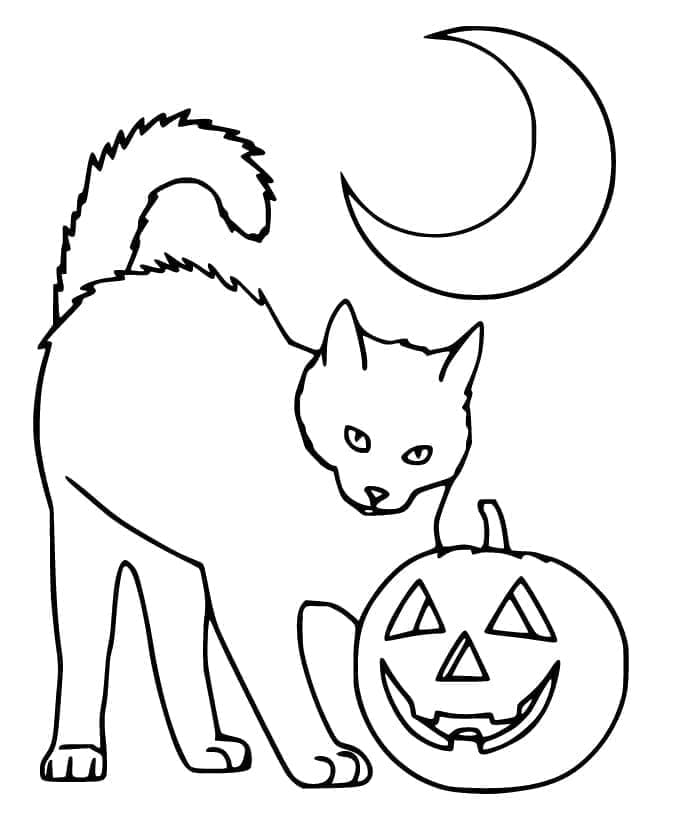Fise de colorat cu Pisici de Halloween de colorat p37