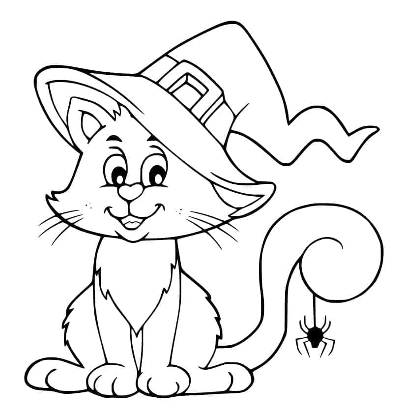 Fise de colorat cu Pisici de Halloween de colorat p40