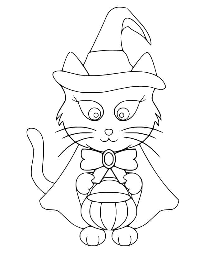 Fise de colorat cu Pisici de Halloween de colorat p41
