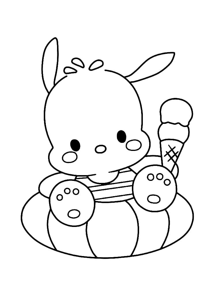 Fise de colorat cu Pochacco de colorat p06