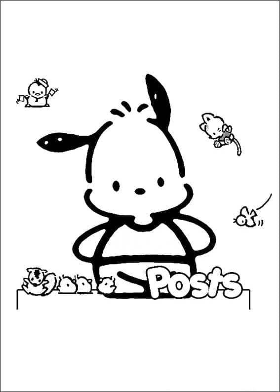 Fise de colorat cu Pochacco de colorat p22