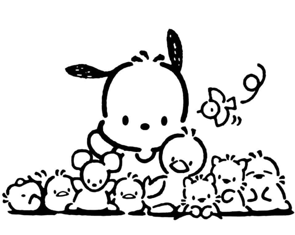 Fise de colorat cu Pochacco de colorat p23