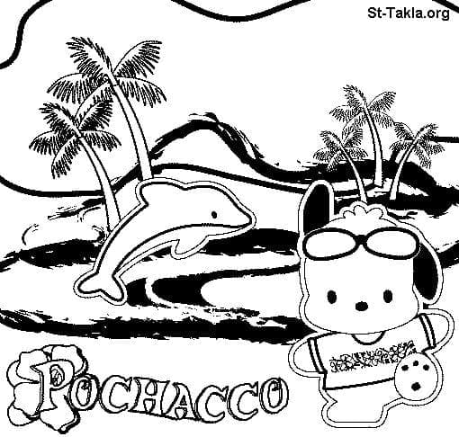 Fise de colorat cu Pochacco de colorat p27