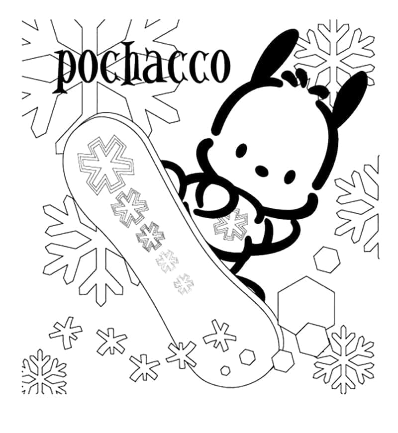 Fise de colorat cu Pochacco de colorat p30