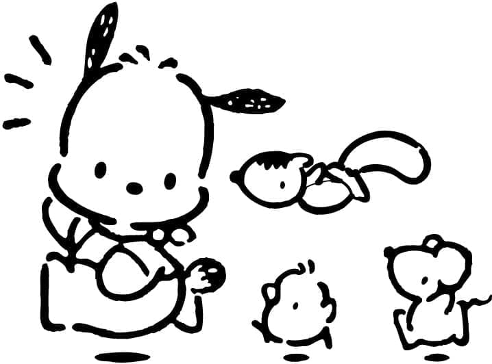 Fise de colorat cu Pochacco de colorat p31