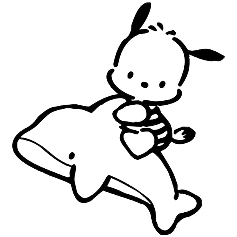 Fise de colorat cu Pochacco de colorat p32