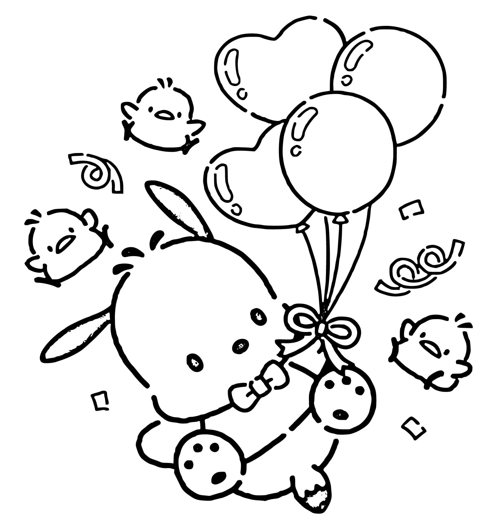 Fise de colorat cu Pochacco de colorat p39