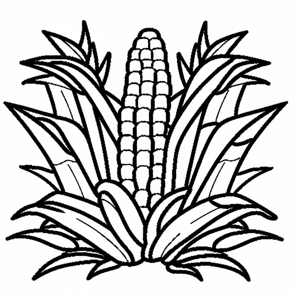 Fise de colorat cu Porumb de colorat p04