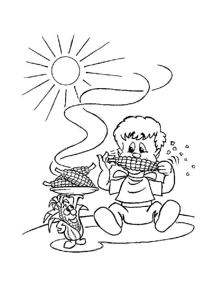 Fise de colorat cu Porumb de colorat p07