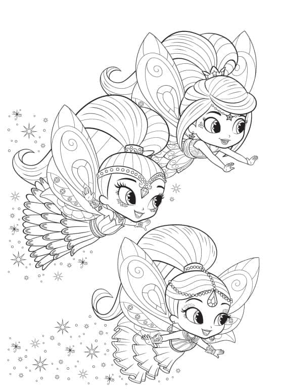 Fise de colorat cu Shimmer si Shine de colorat p03