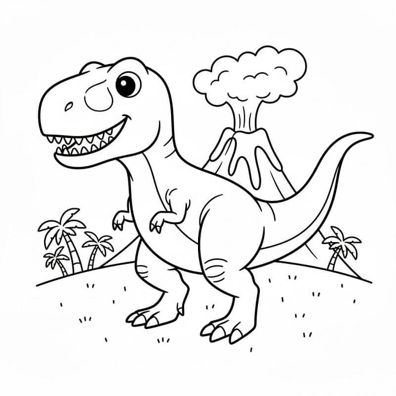 Planse de colorat cu T-Rex