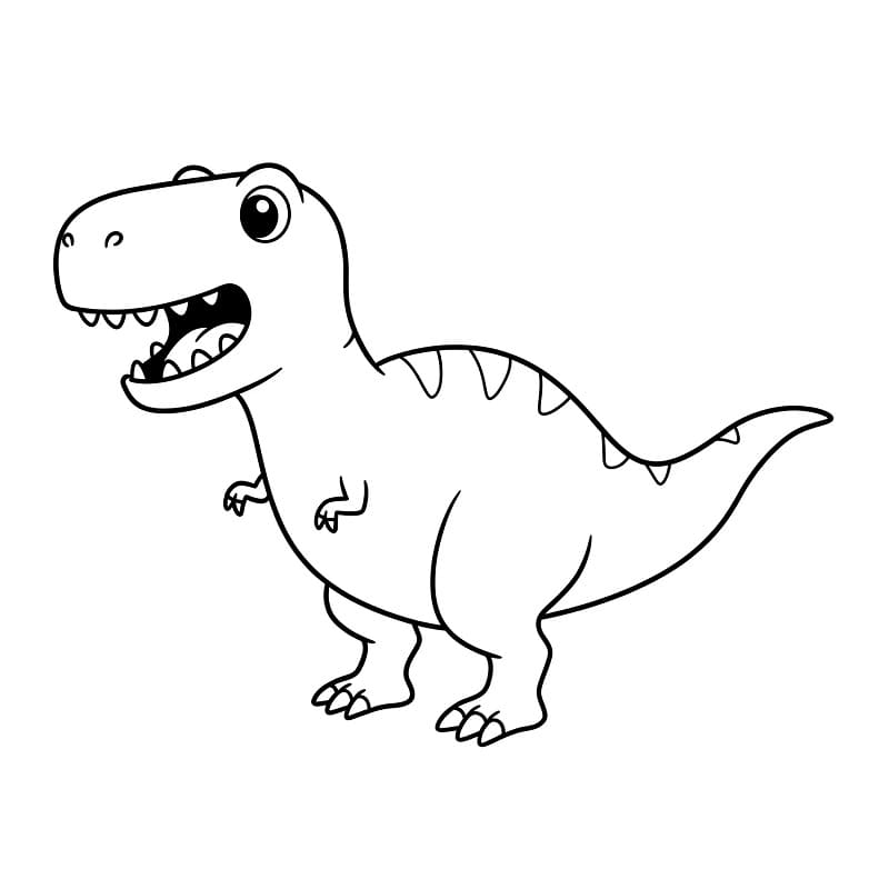 Fise de colorat cu T-Rex de colorat p06