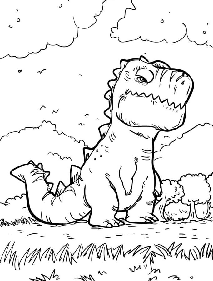 Fise de colorat cu T-Rex de colorat p07