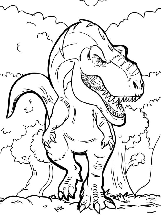 Fise de colorat cu T-Rex de colorat p08