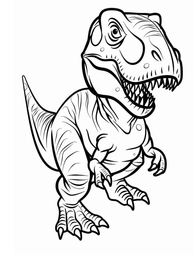 Fise de colorat cu T-Rex de colorat p10