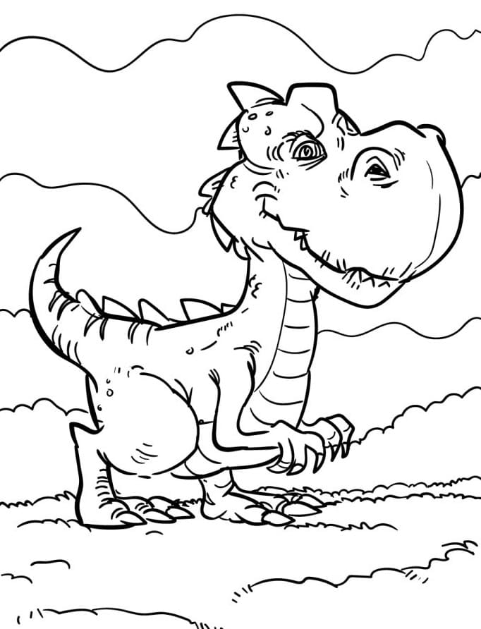 Fise de colorat cu T-Rex de colorat p12