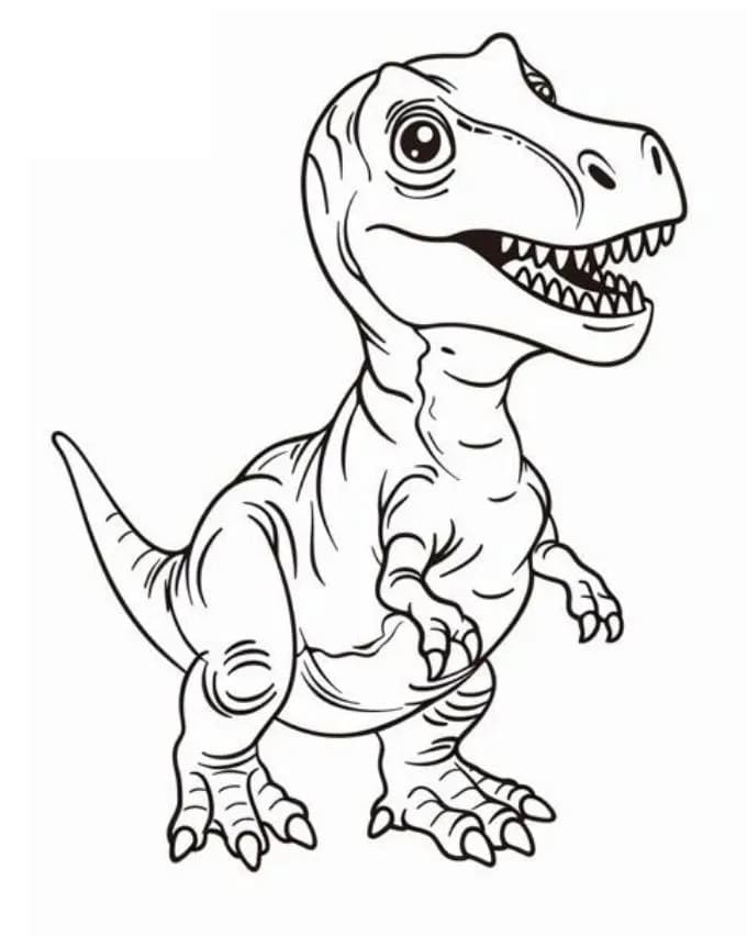 Fise de colorat cu T-Rex de colorat p13