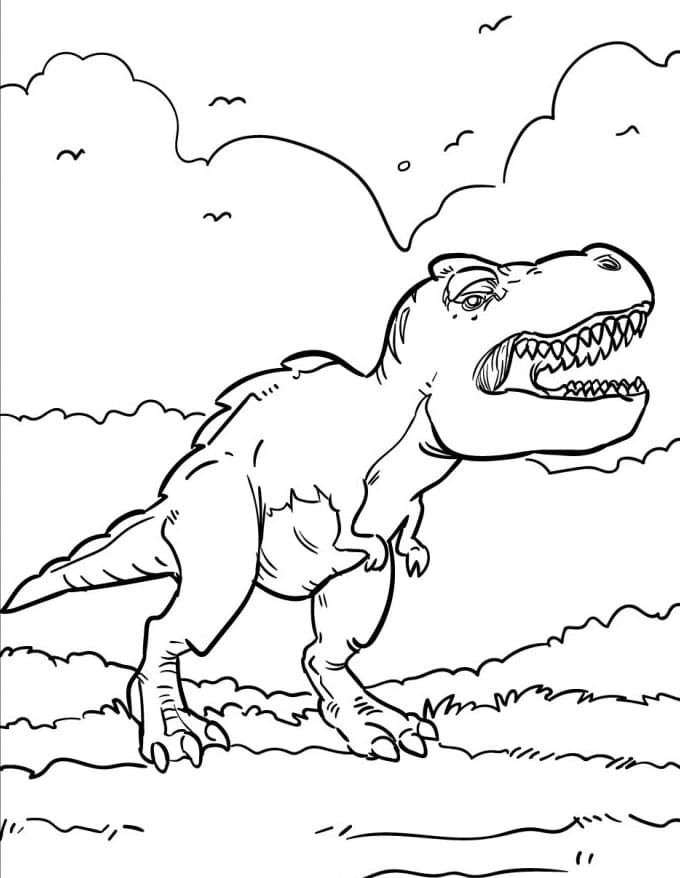 Fise de colorat cu T-Rex de colorat p15