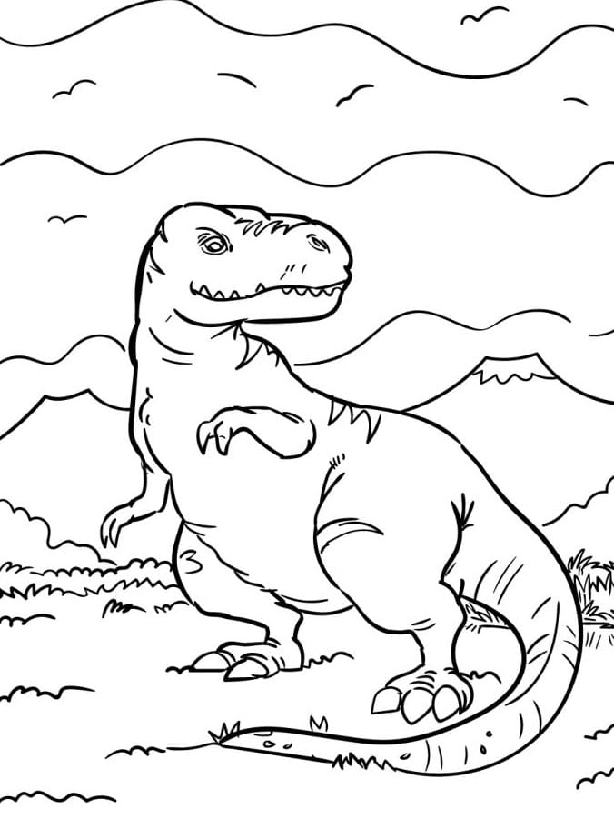 Fise de colorat cu T-Rex de colorat p16