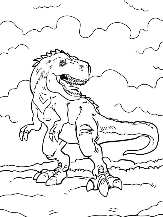 Fise de colorat cu T-Rex de colorat p17