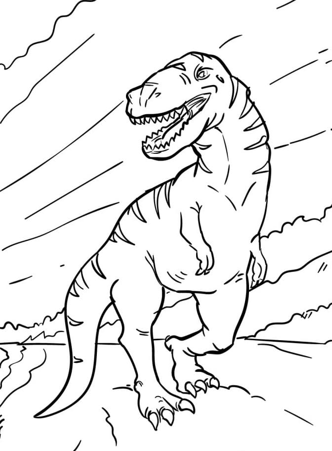 Fise de colorat cu T-Rex de colorat p18