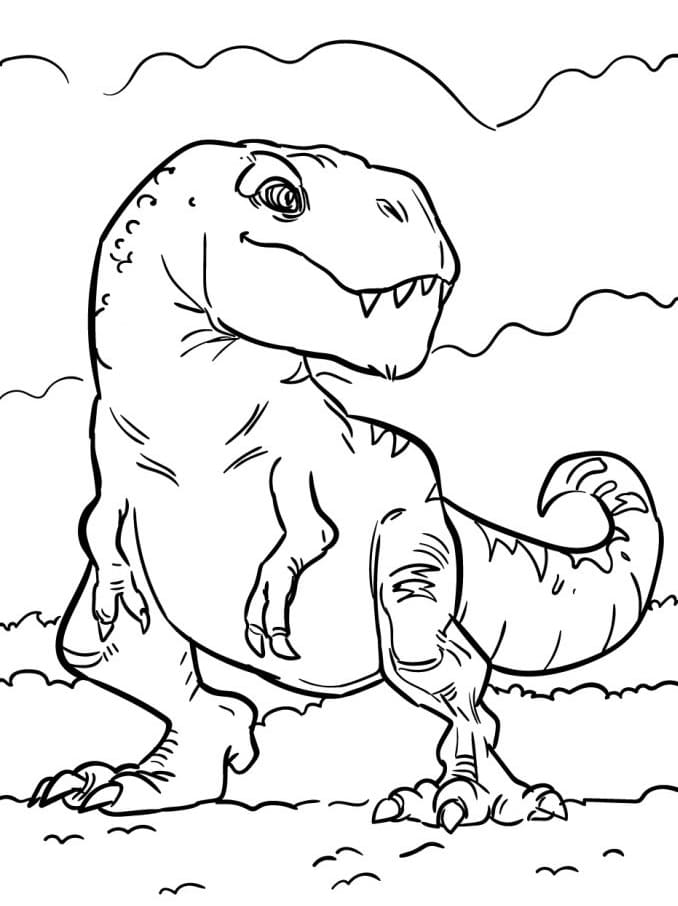 Fise de colorat cu T-Rex de colorat p19