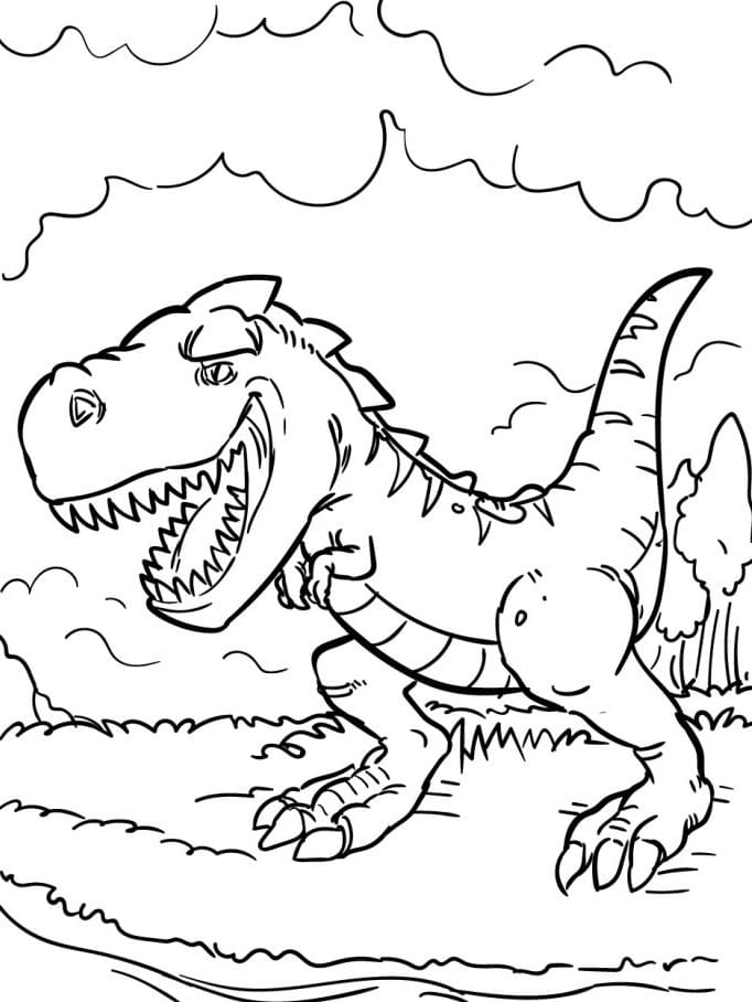 Fise de colorat cu T-Rex de colorat p20