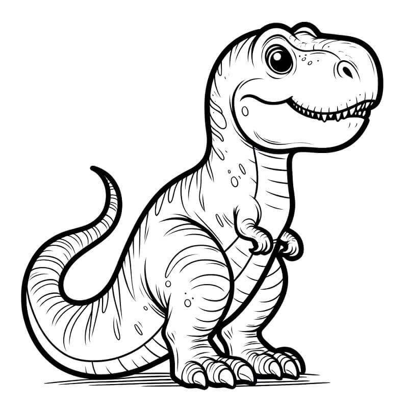 Fise de colorat cu T-Rex de colorat p24