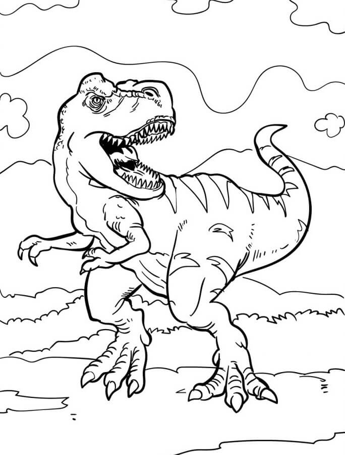 Fise de colorat cu T-Rex de colorat p26
