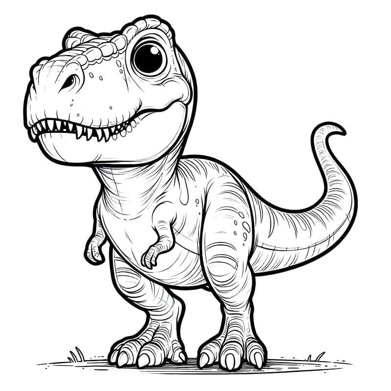 Fise de colorat cu T-Rex de colorat p28