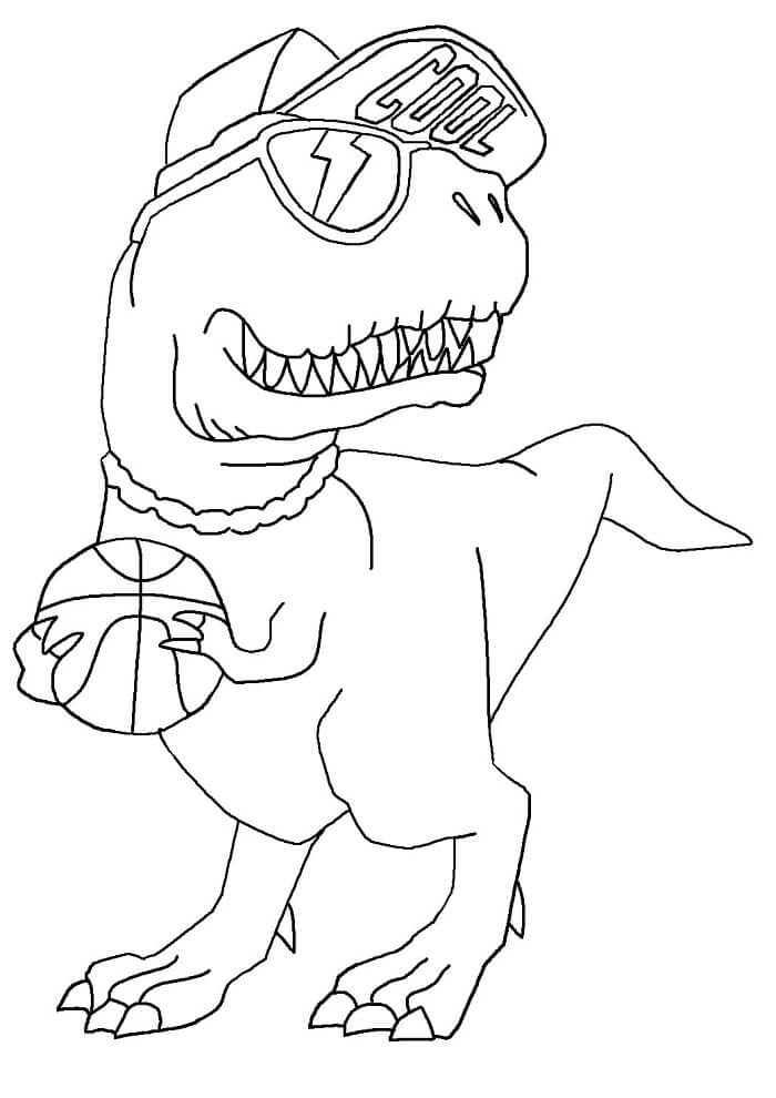 Fise de colorat cu T-Rex de colorat p30