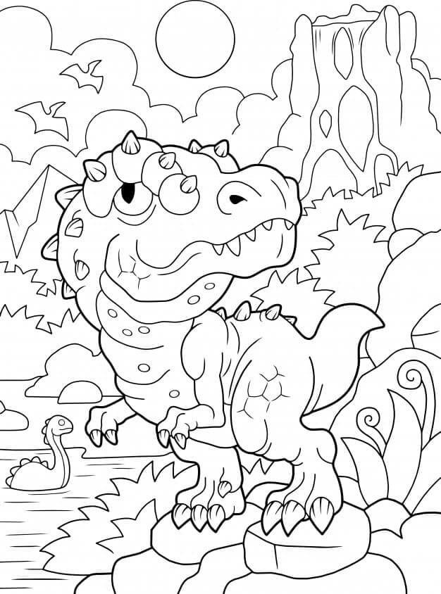 Fise de colorat cu T-Rex de colorat p35