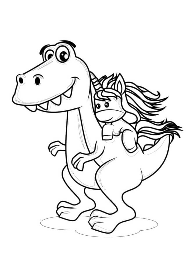 Fise de colorat cu T-Rex de colorat p38