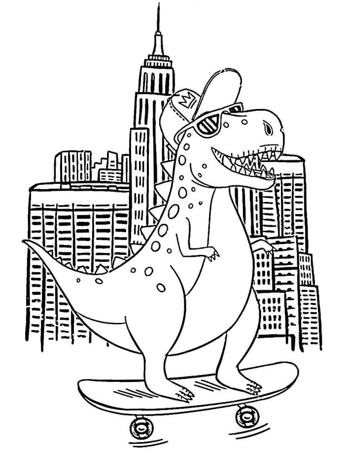 Fise de colorat cu T-Rex de colorat p39