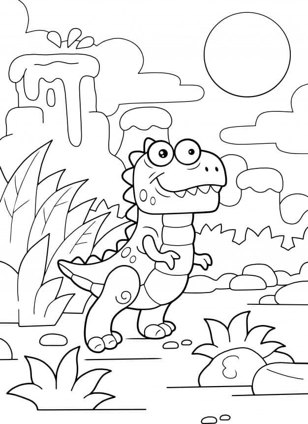 Fise de colorat cu T-Rex de colorat p42